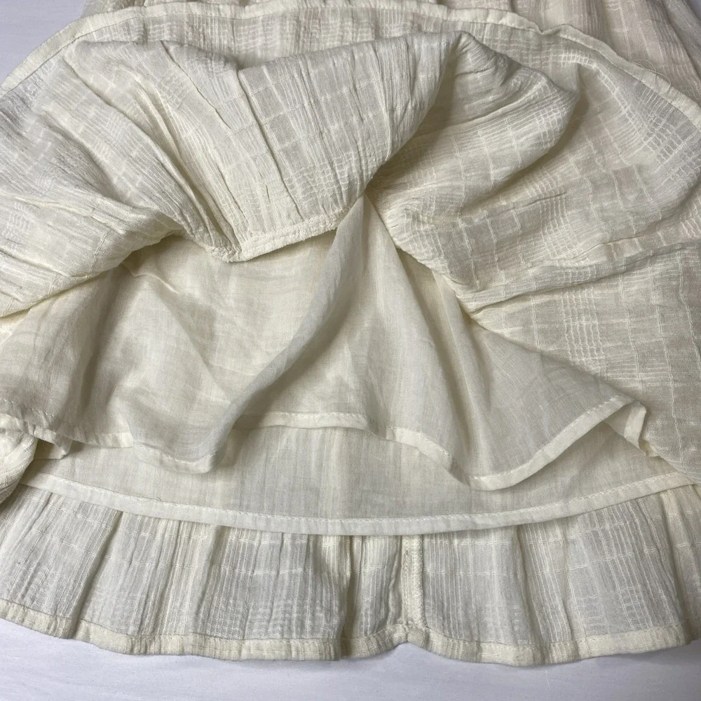 L*Space Feelin Fine ivory cut out mini dress Women Sz XS Long Sleeve Lightweight - Picture 9 of 16